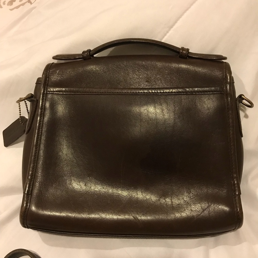 Coach Vintage Brown All Leather mini Court Bag - Picture 2 of 5